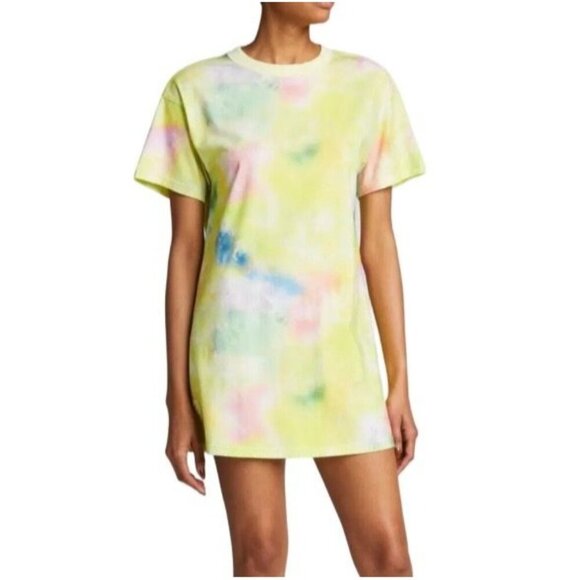 Alice + Olivia Garner Drop Shoulder Boxy T Shirt Dress Tie-Dye  Size Medium - Picture 3 of 11